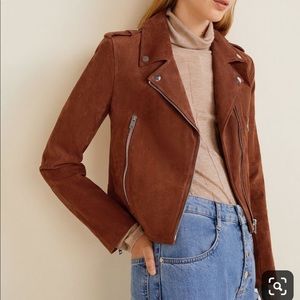 Mango Genuine Leather Suede Jacket